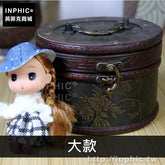 INPHIC-歐式攝影道具懷舊木盒收納家居圓形仿古首飾盒禮物復古-大款